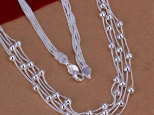 Silver Beads Choker Necklace