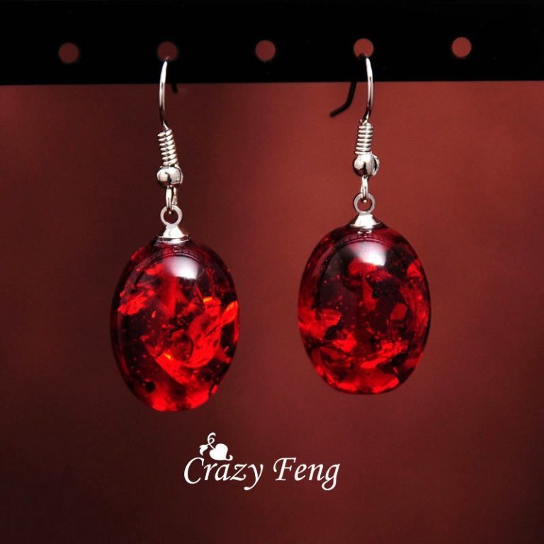 Clear stone Drop Erring Red