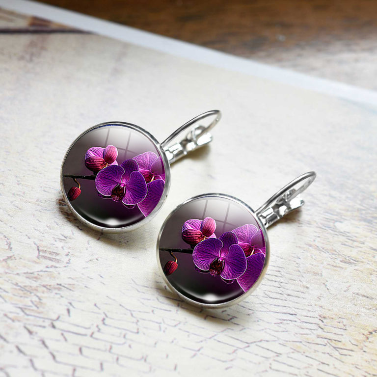 Flower Earring purple