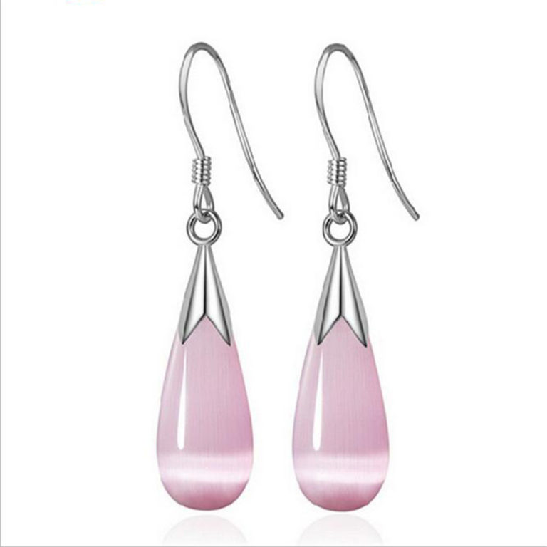 Pink Opal Dangle Earring