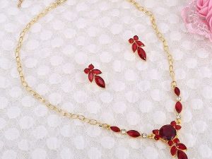 Cubic Crystal Flower Pendant Necklace
